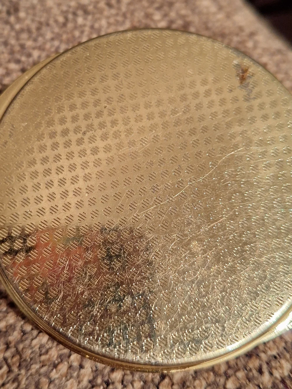 Vintage Gold Crystal Flower Compact Mirror in Purple